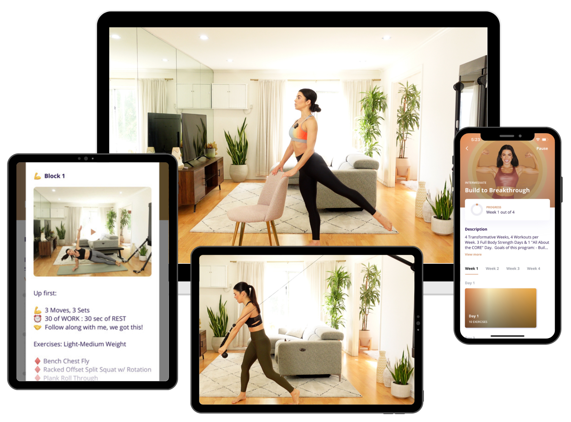 GLOW: Gabby Sansosti's Wellness App Demo on Computer screen, Tablet, ipad and phone